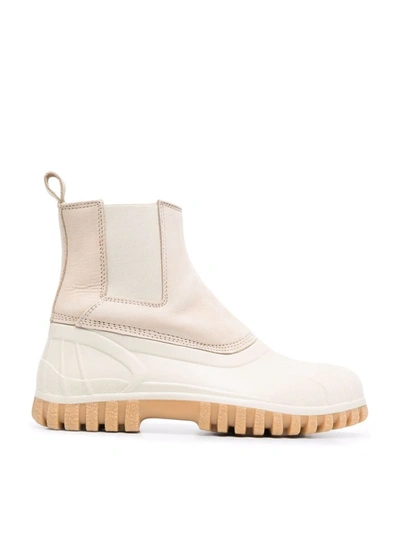 Diemme Leather-panel Chunky Boots In Neutrals