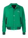Amiri Bones Varsity Bomber Jacket In Green