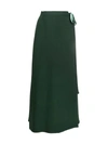 Valentino Silk Wrap Midi Skirt In Green
