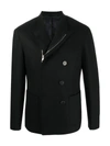 NEIL BARRETT OFF-CENTRED ZIPPED DOUBLE-BREASTED JACKET,15590850