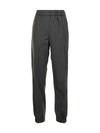 GANNI STRIPE PRINT SLIM TRACK trousers,16675453