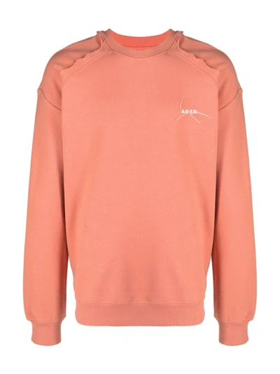 Ader Error Kaput Embroidered-logo Cotton Sweatshirt In Pink