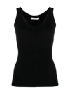 Max Mara Plava Silk And Cashmere Knit Tank Top In Black
