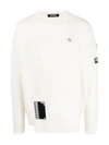 RAF SIMONS REVERSED SLOGAN-PATCH CABLE KNIT JUMPER,16837901