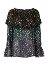 Saint Laurent Gypsy Blouse With Smocked Shoulders In Black