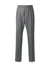 Thom Browne Classic Backstrap Side Tab Wool Pants In Grey