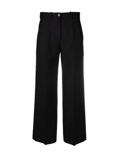 Valentino Cropped Silk-satin Crepe Wide-leg Pants In Black