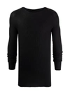 Rick Owens Ls Level Long-sleeved T-shirt In Black