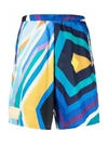 Formy Studio Stripe-print High-waisted Shorts In 蓝色