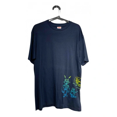Pre-owned Supreme T-shirt In Navy