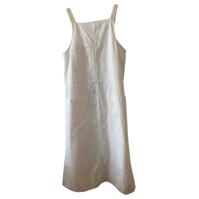 Pre-owned Lee Mathews Mid-length Dress In White