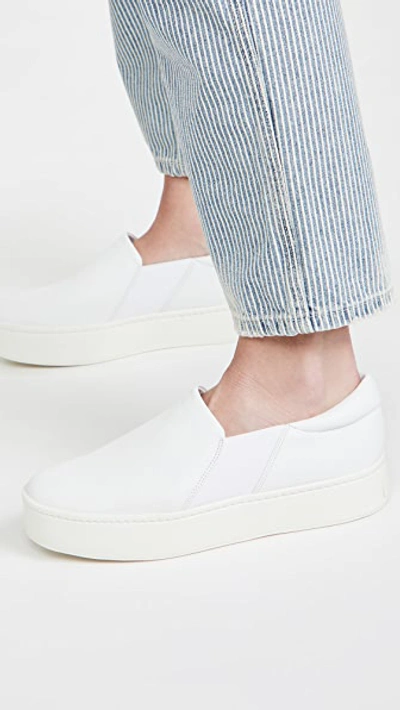 Vince Warren Platform Slip-on Trainer In White