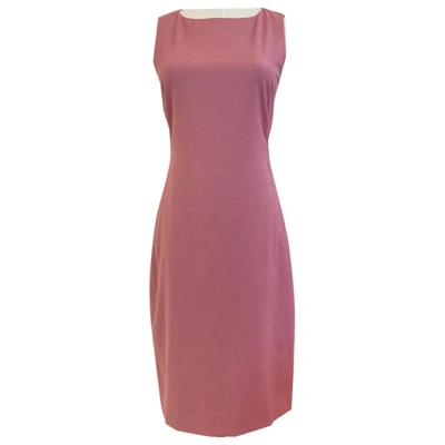 Pre-owned Theory Wool Mid-length Dress In Pink
