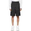 Valentino Black Nylon Garden Bermuda Shorts In 0ni Nero/bianco