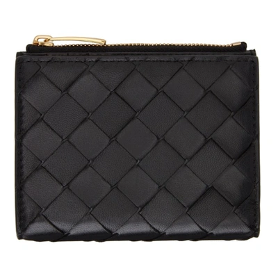Bottega Veneta Intrecciato Small Leather Bifold Wallet In 8425 Black