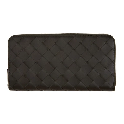 Bottega Veneta Intrecciato Leather Zip-around Wallet In 3223 Camping/mirabel