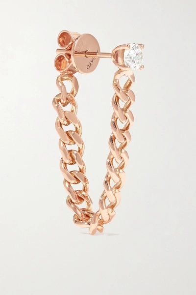 Anita Ko 18-karat Rose Gold Diamond Single Hoop Earring