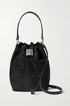 GIVENCHY 4G LEATHER-TRIMMED SHELL BUCKET BAG