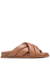 Anine Bing Round Toe Slippers In Brown