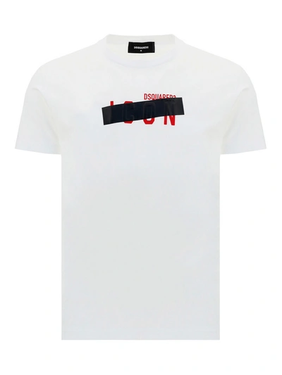 Dsquared2 Man White Icon Patch T-shirt