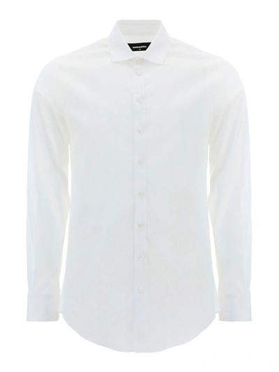 Dsquared2 Long-sleeve Cotton Shirt In White