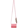 JACQUEMUS PINK CROC 'LE PETIT RIVIERA' BAG