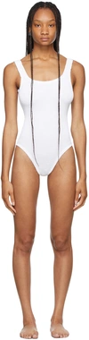 Hunza G Classic Square Neck One Piece Swimsuit In White