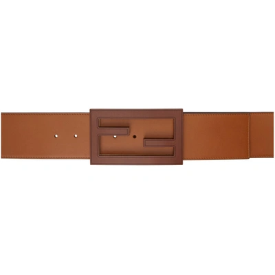 Fendi Baguette Ff Stud Buckle Belt In Brown