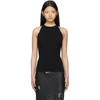 Ganni Black Melange Knit Tank Top In 099 Black