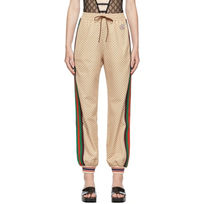 Gucci Interlocking G Print Jersey Trousers In Neutrals