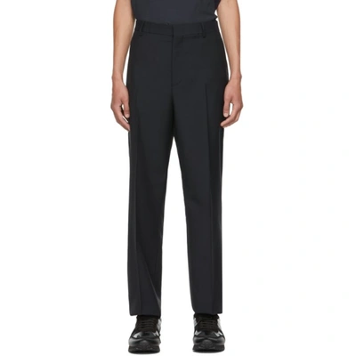 Valentino Wool And Mohair Formal Trousers In Nero