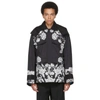 Valentino Men's Gabardine Flower-print Caban Coat In U04 St. Dark Bloomin