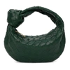 Bottega Veneta Womens Raintree-gold The Mini Jodie Intrecciato Leather Hobo Bag In Inkwell-gold