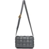 Bottega Veneta Cassette Medium Padded Intrecciato Leather Shoulder Bag In Thunder Gold
