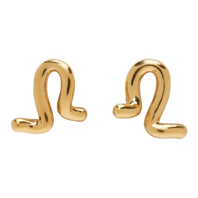 Agmes Gold Small Twist Stud Earrings