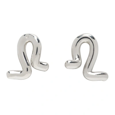 Agmes Silver Twist Stud Earrings