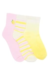 Abound Embroidered Ankle Socks In Pink Opal Lemon Ombre