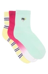 Abound Embroidered Ankle Socks In Green Ash Palm