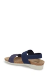 Munro 'pisces' Sandal In Blue Nubuck Leather