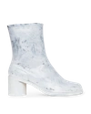 Maison Margiela 60mm Tabi Bianchetto Leather Boots In Black Glossy White
