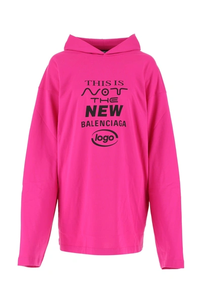 Balenciaga Fuchsia Cotton Blend Oversize Sweatshirt  Pink  Donna Xxs