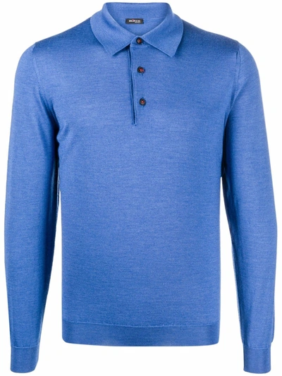 Kiton Knitted Polo Shirt In Blau