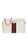 Gucci Small White Ophidia Shoulder Bag In White Leather