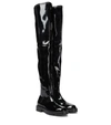 Givenchy Black Patent Leather Thigh-high Boots In Black