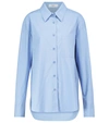 The Frankie Shop Lui Organic Cotton-poplin Shirt In Blue