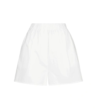 The Frankie Shop Straight Shorts Elastic Waistband Pleated Design In White