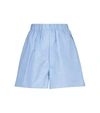 The Frankie Shop Logo-embroidered Organic Cotton Shorts In Blue