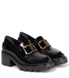 Tod's Shiny Leather Logo Buckle Chunky Loafers In Black