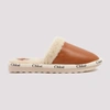 CHLOÉ CHLOÉ LOGO TRIM SHEARLING SLIPPERS