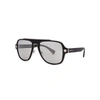 Versace Matte Black Square-frame Sunglasses In Black